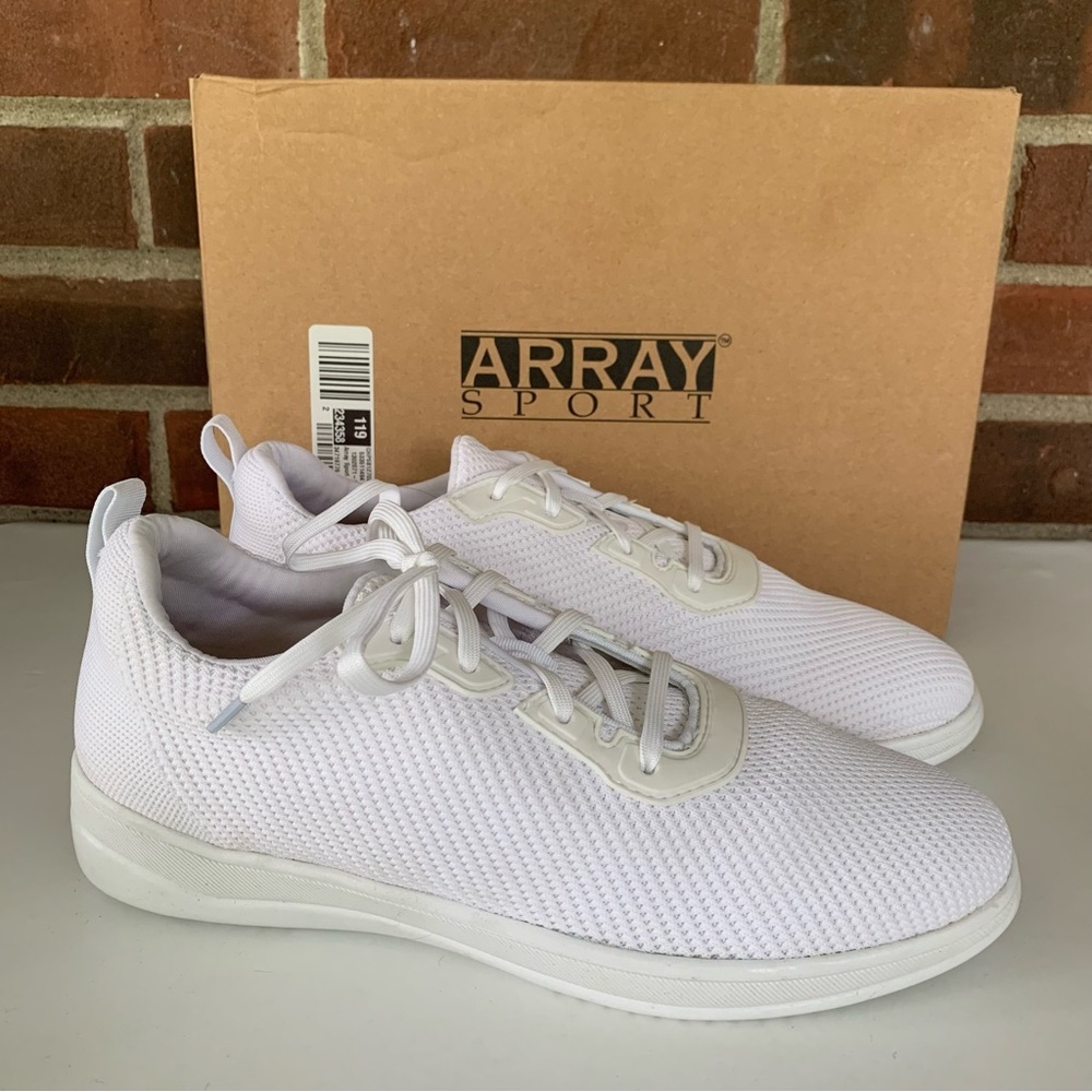 Array Womens Nadia White fabric Athletic Training Shoes sneakers US 10 M